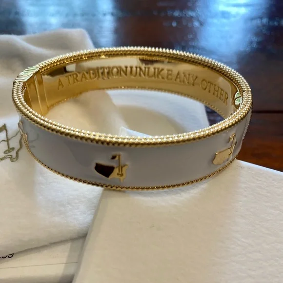 NEW Masters bangle bracelet, white and gold, Augusta National, Golf - Picture 2 of 5
